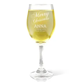 Merry Christmas Wine Glass