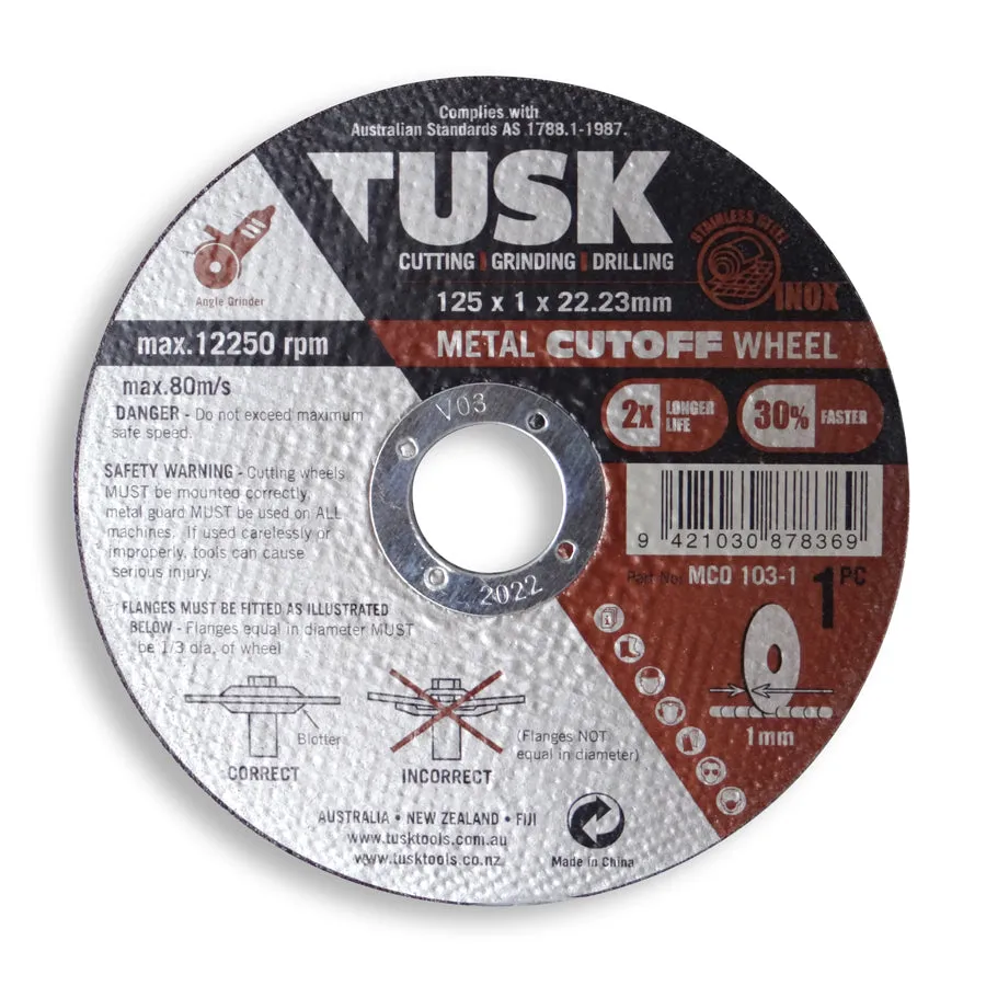 Metal Cut-Off Wheel 125 x 1 x 22.23 10pc