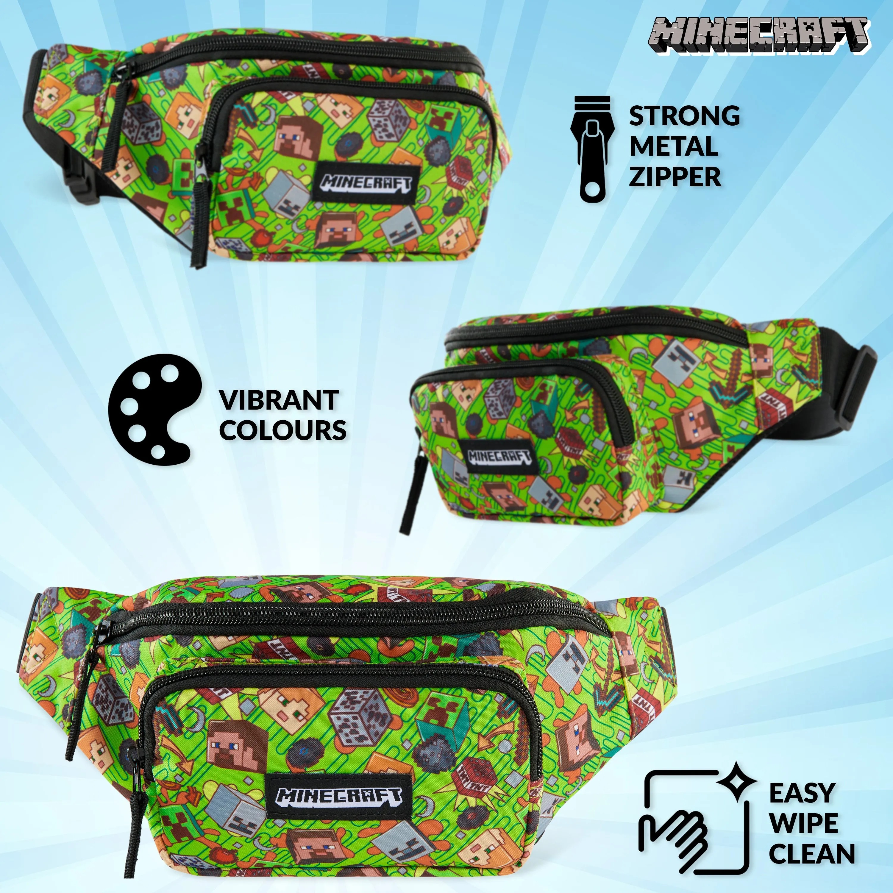 Minecraft Boys Fashion Waist Pack Adjustable Strap