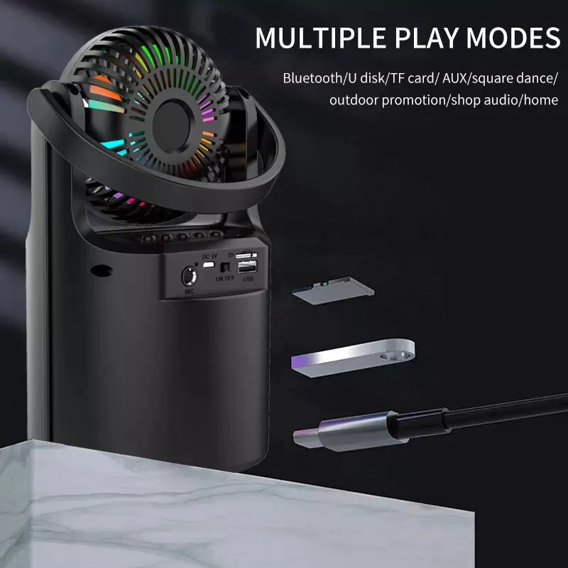 Mini Bluetooth Speaker with Fan LED Light ZQS1440