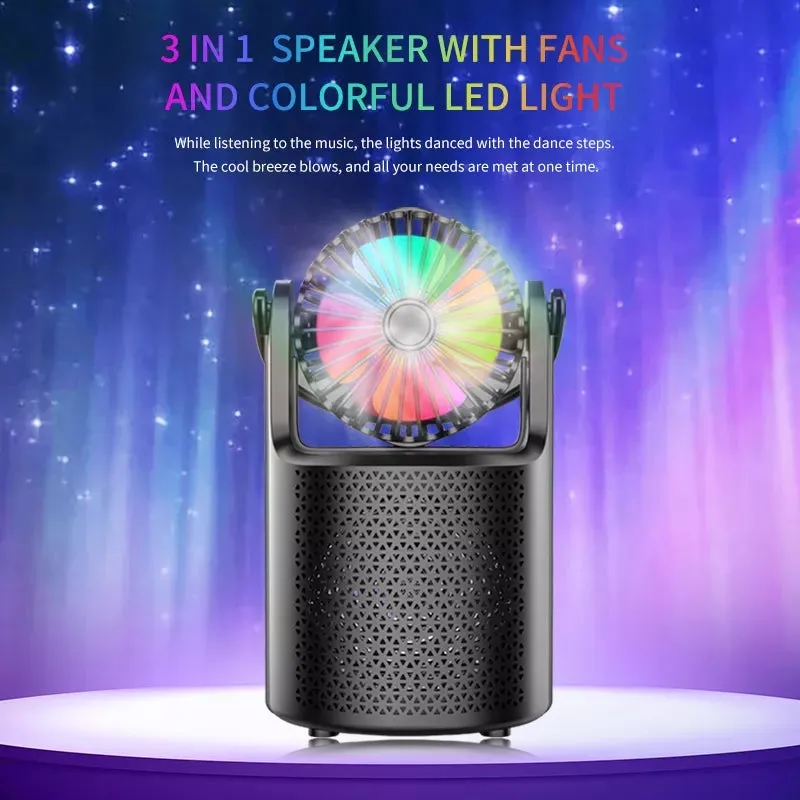 Mini Bluetooth Speaker with Fan LED Light ZQS1440