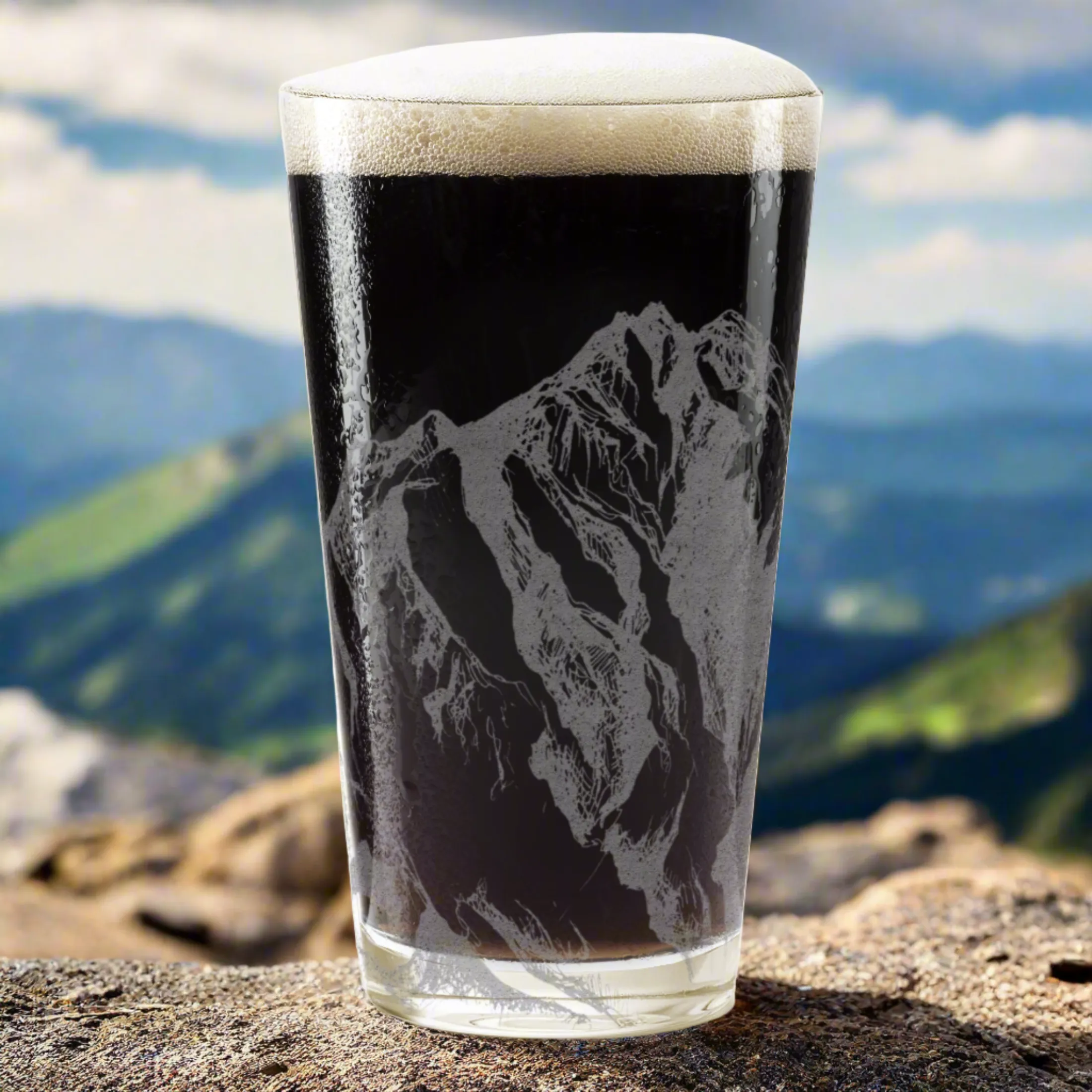 MOUNTAINS Pint Glass by Lumengrave