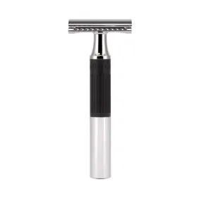 MUHLE Neo, Chrome-plated Metal, Black, Closed Comb Safety Razor