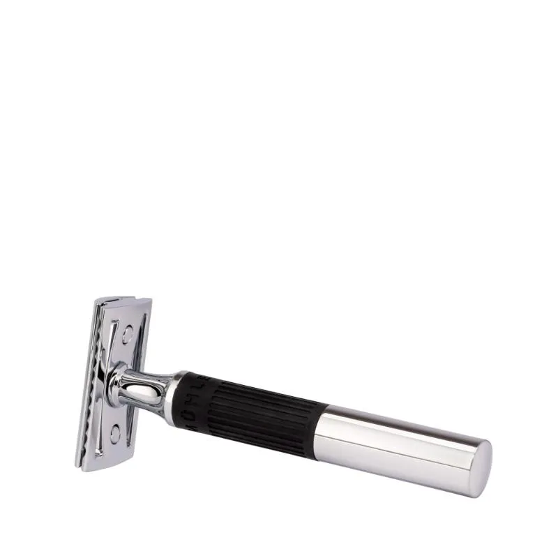 MUHLE Neo, Chrome-plated Metal, Black, Closed Comb Safety Razor