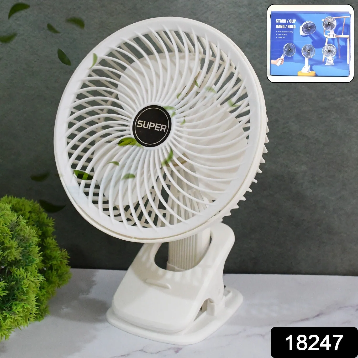 Multifunctional USB Desk Fan Clipped Fan (1 Pc / With Color Box)