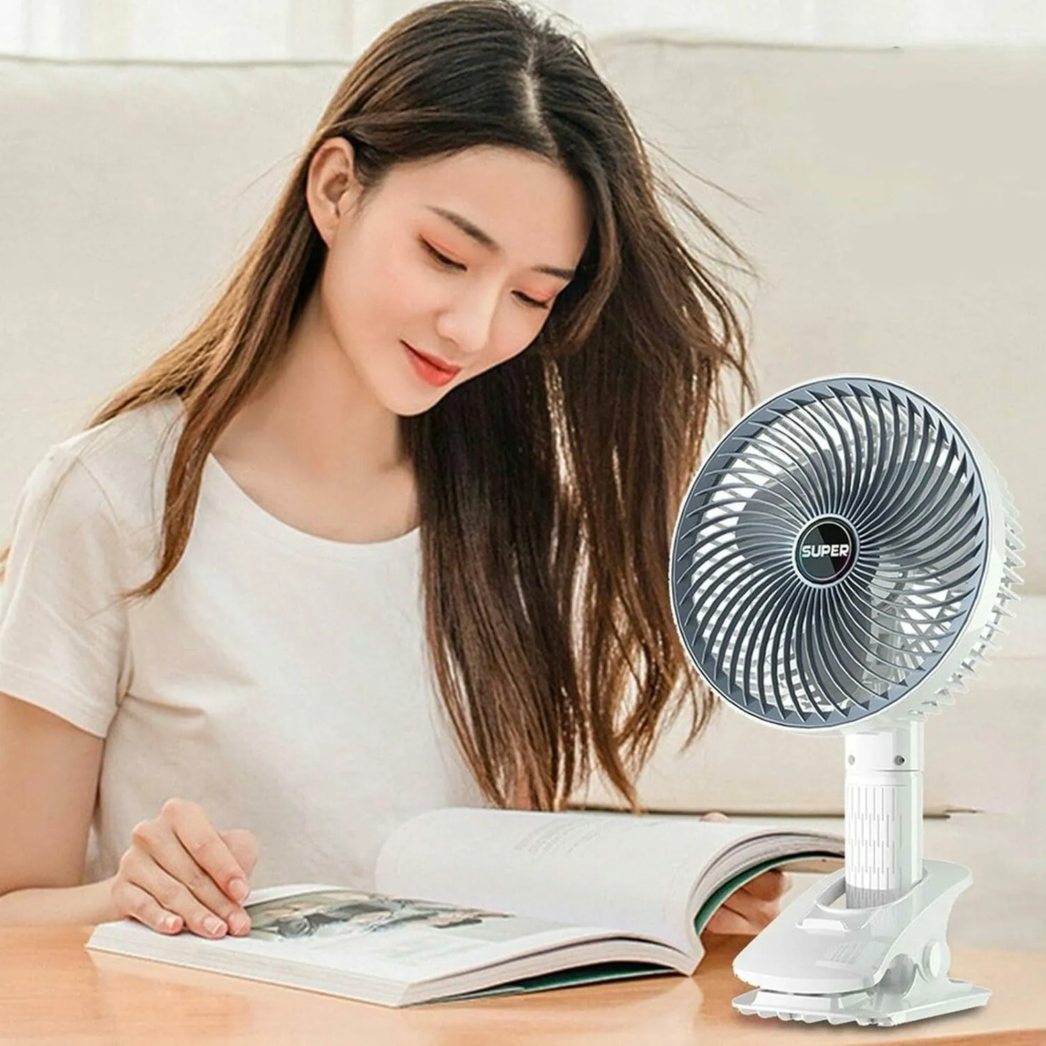 Multifunctional USB Desk Fan Clipped Fan (1 Pc / With Color Box)