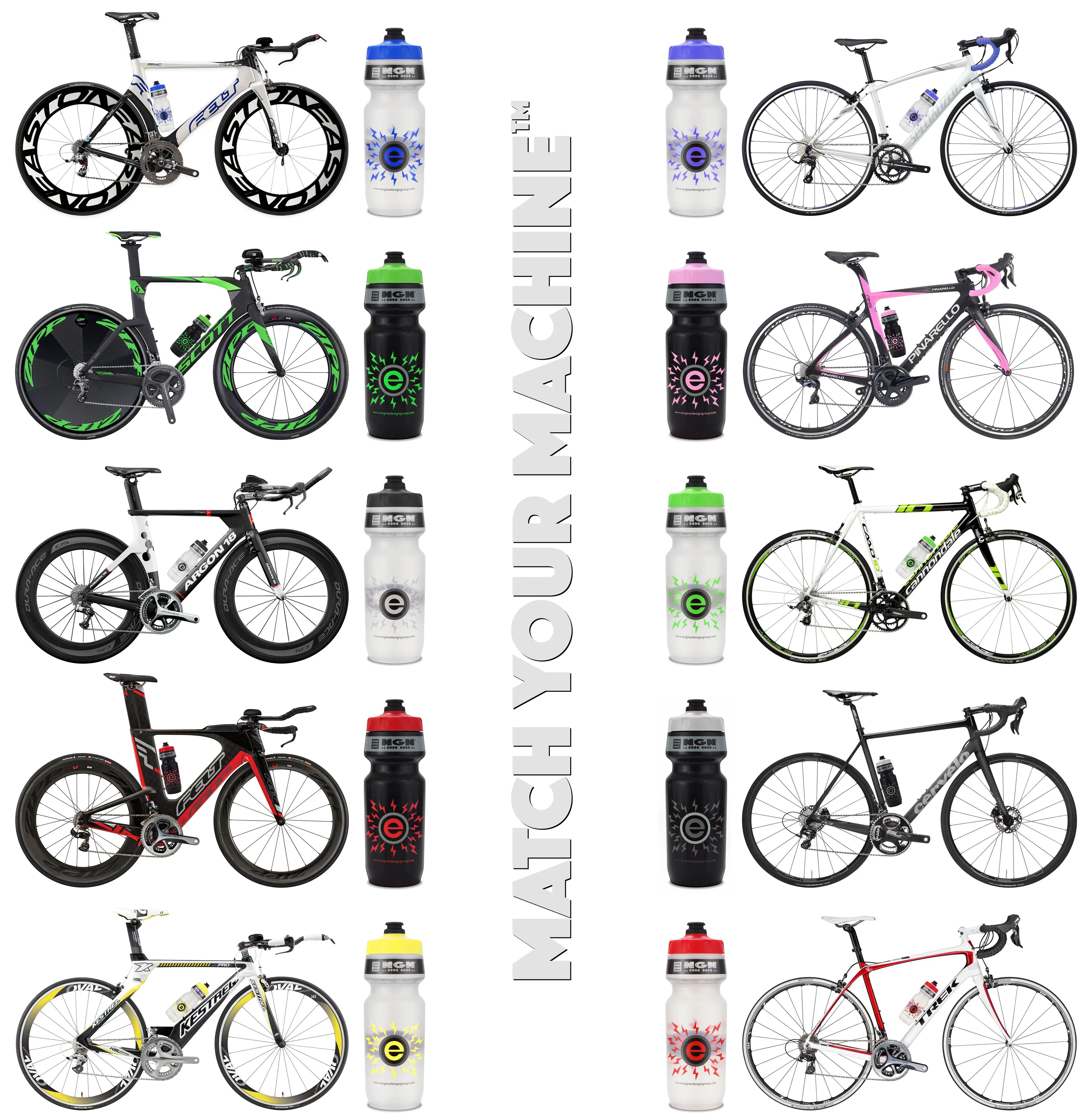 NGN Sport – High Performance Bike Water Bottles – 24 oz | Black & Gray (2-Pack)