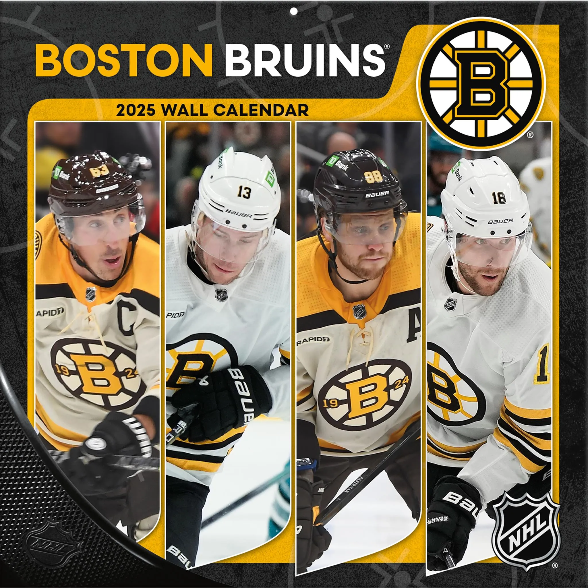 NHL Boston Bruins Wall 2025 Calendar