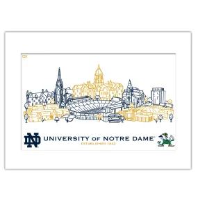 Notre Dame Fighting Irish Matted Campus Wall Art 11" x 14"