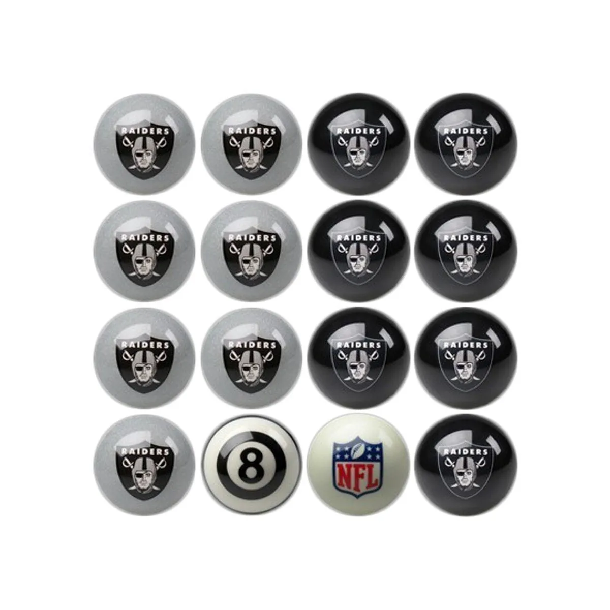 Oakland Raiders Home & Away Billiard Ball Set