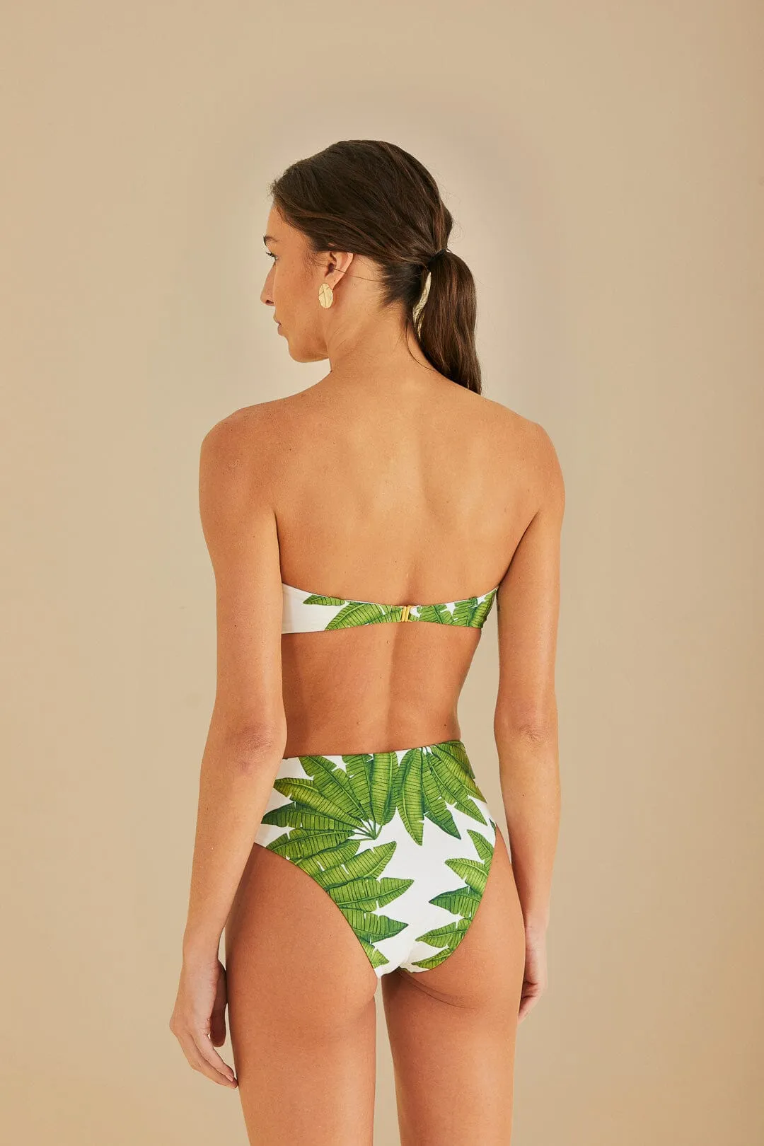 Off-White Palm Fan Bandeau Bikini Top