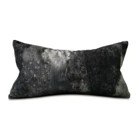 Onyx Abstract Watercolor Velvet Lumbar Pillow Cover 11x21