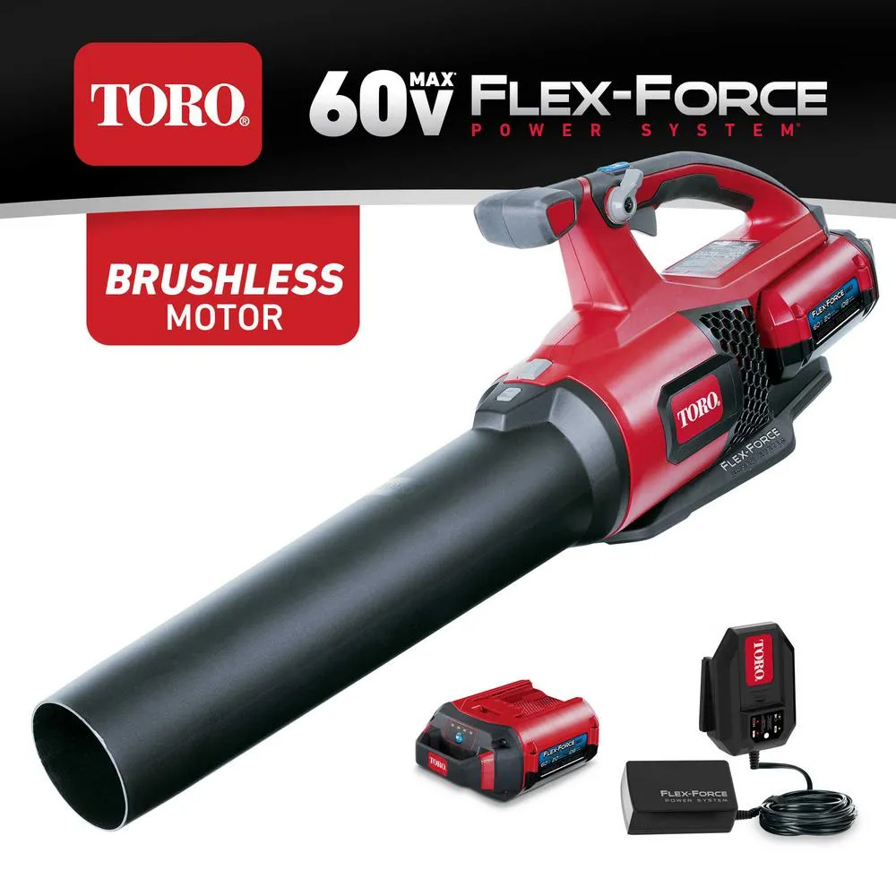 Open Box -  Toro 60-Volt Max Lithium-Ion Brushless Cordless 110 MPH 565 CFM Leaf Blower - 2.0 Ah Battery and Charger Included