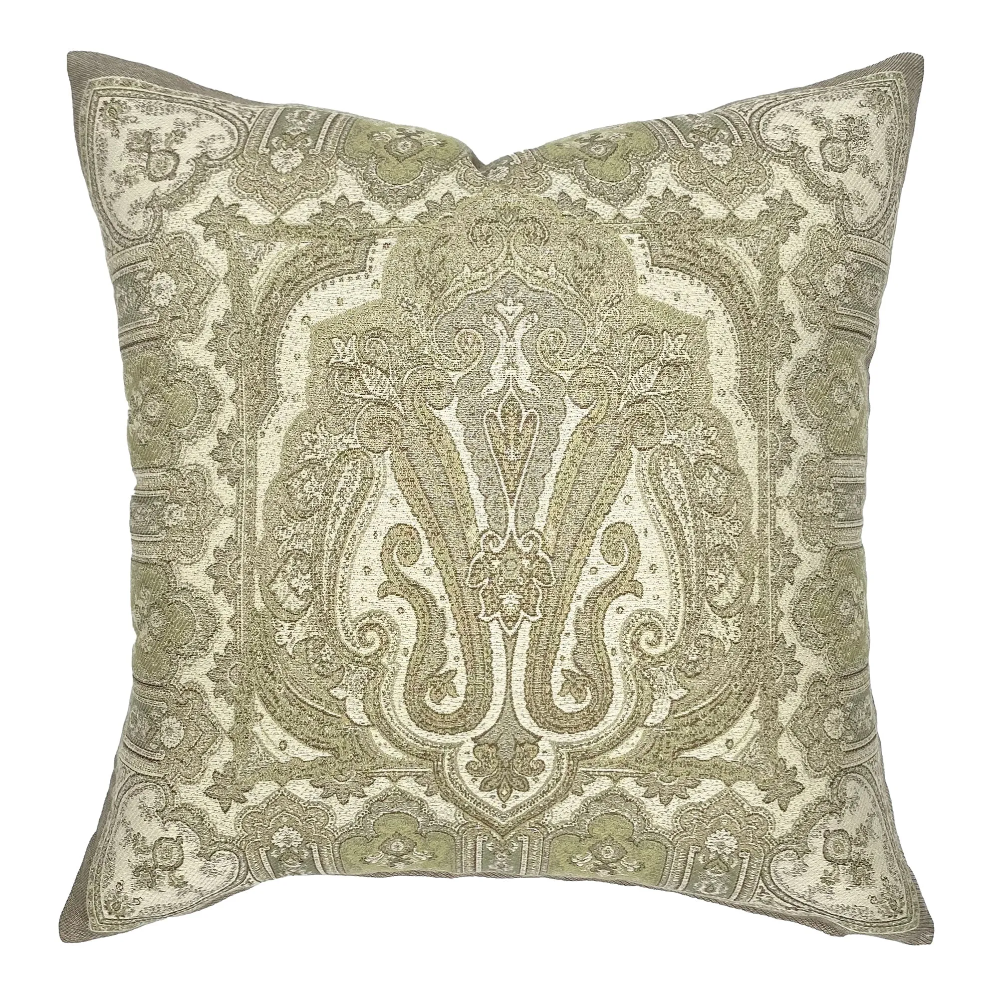 Opulent Sage Damask Throw Pillow Cover 20x20