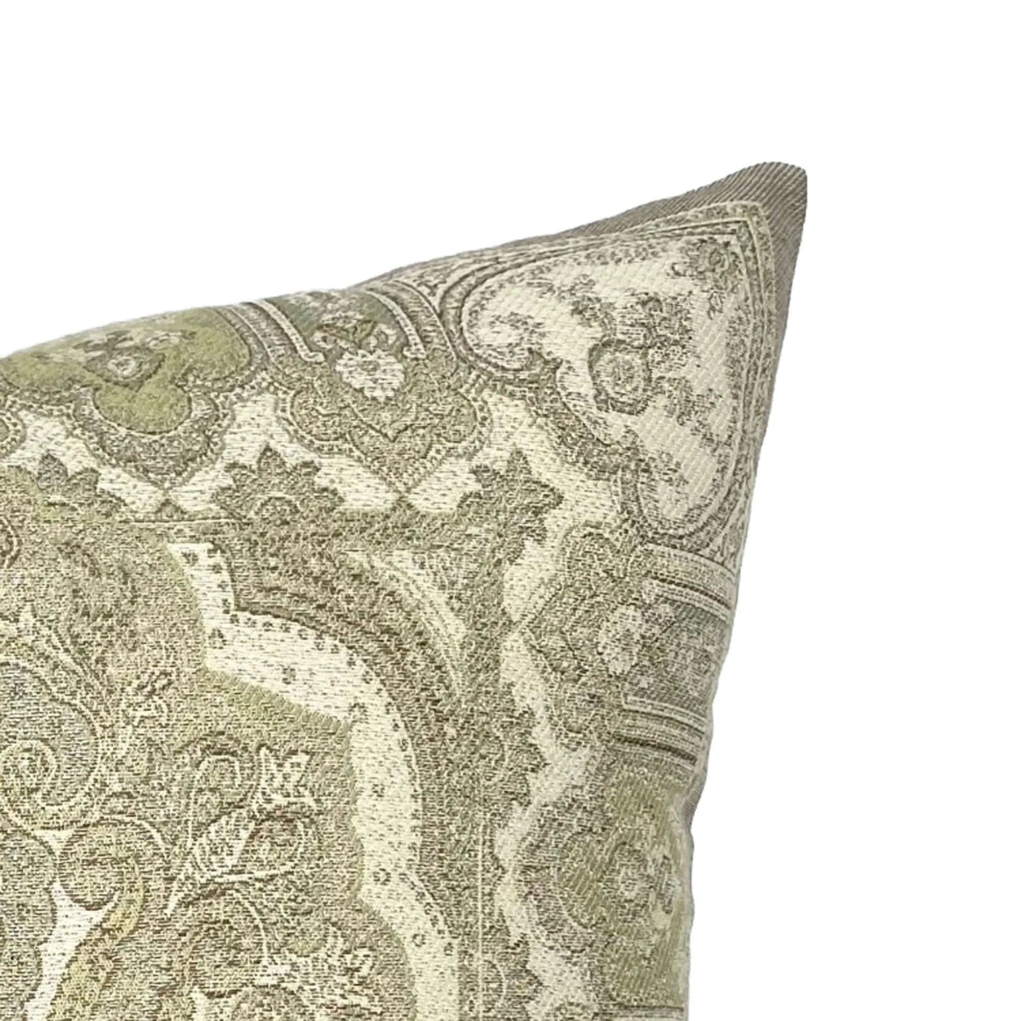 Opulent Sage Damask Throw Pillow Cover 20x20