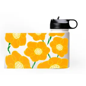 Orange Hippyflower - Premium Steel Water Bottle (choose from 3 sizes)