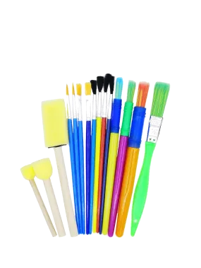 Paint Brush & Sponge Tip Brush Set - 15 Piece Set