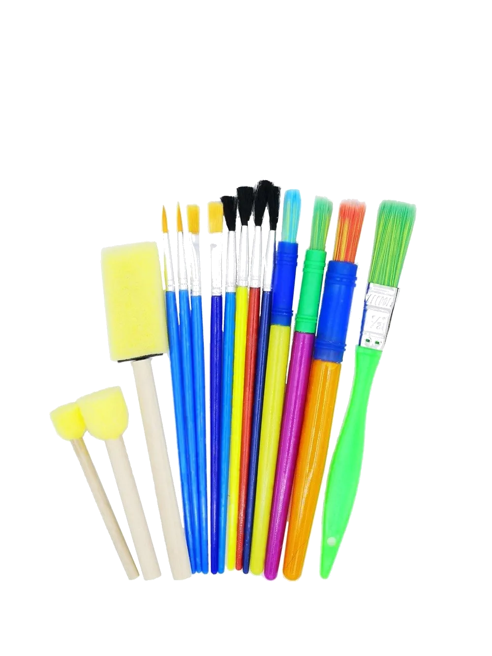 Paint Brush & Sponge Tip Brush Set - 15 Piece Set