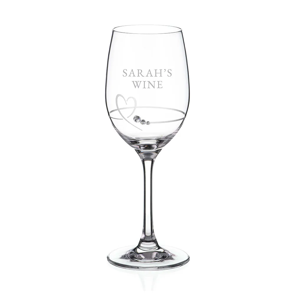 Personalised Petit Wine Glass With Swarovski Crystals