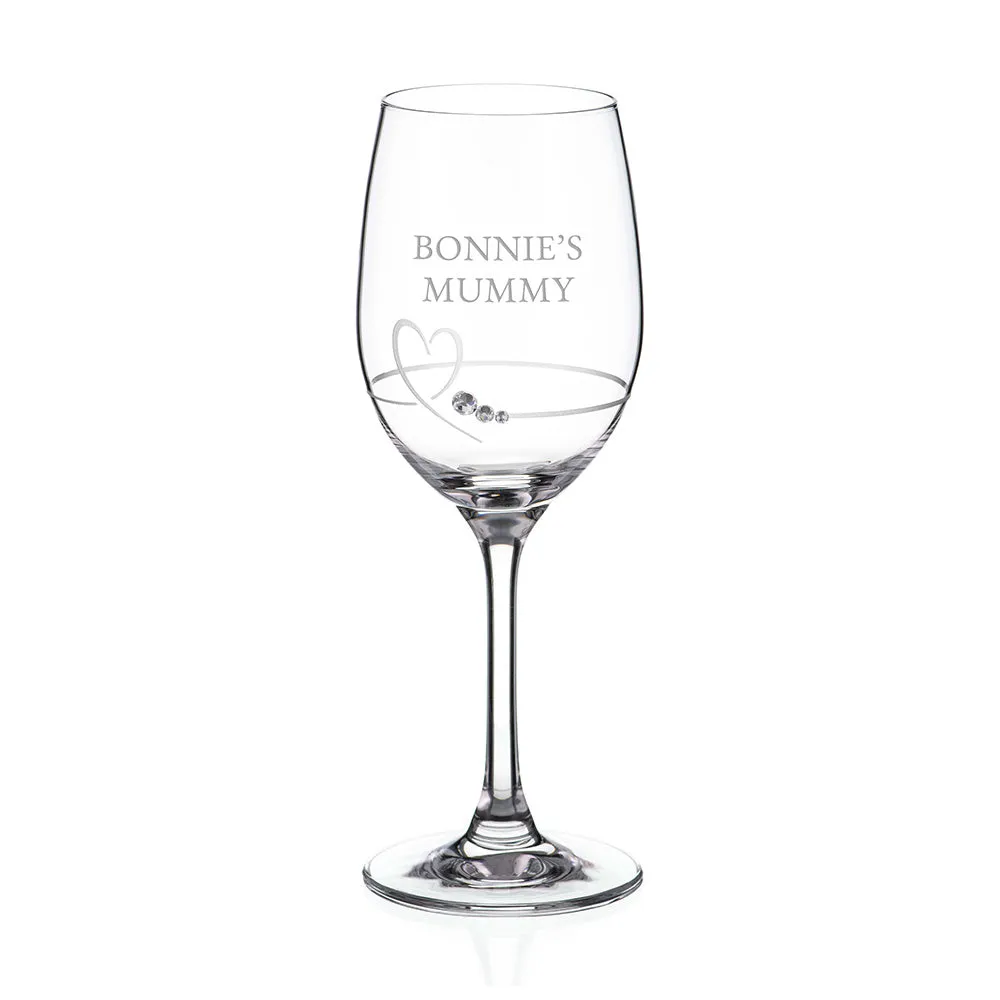 Personalised Petit Wine Glass With Swarovski Crystals