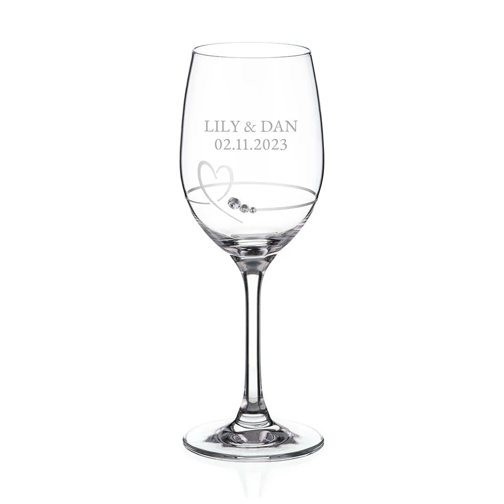 Personalised Petit Wine Glass With Swarovski Crystals