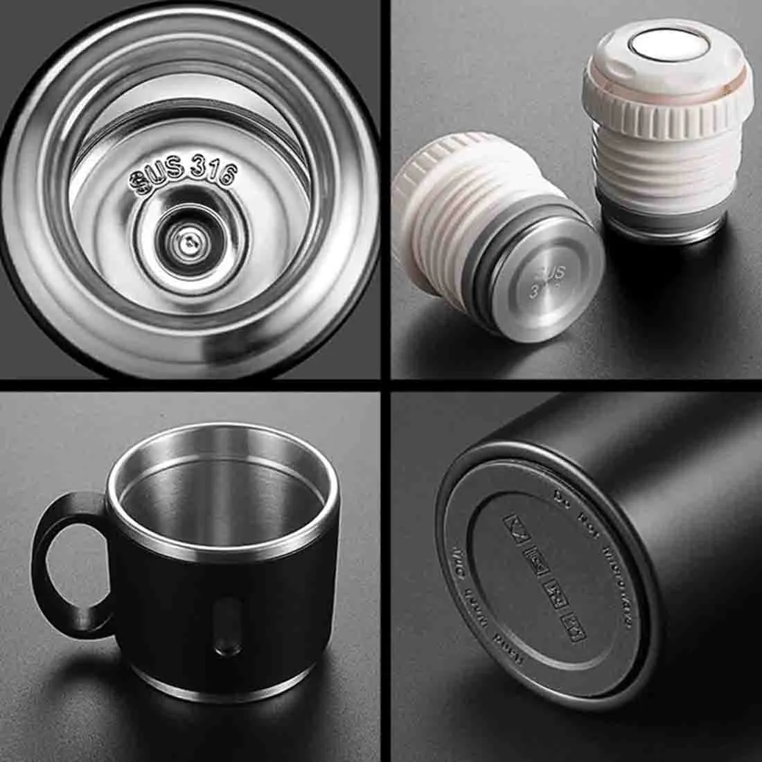 Personalized Thermos Cup Set Travel Coffee Tea Mug Flask Gift Box - Cuppa