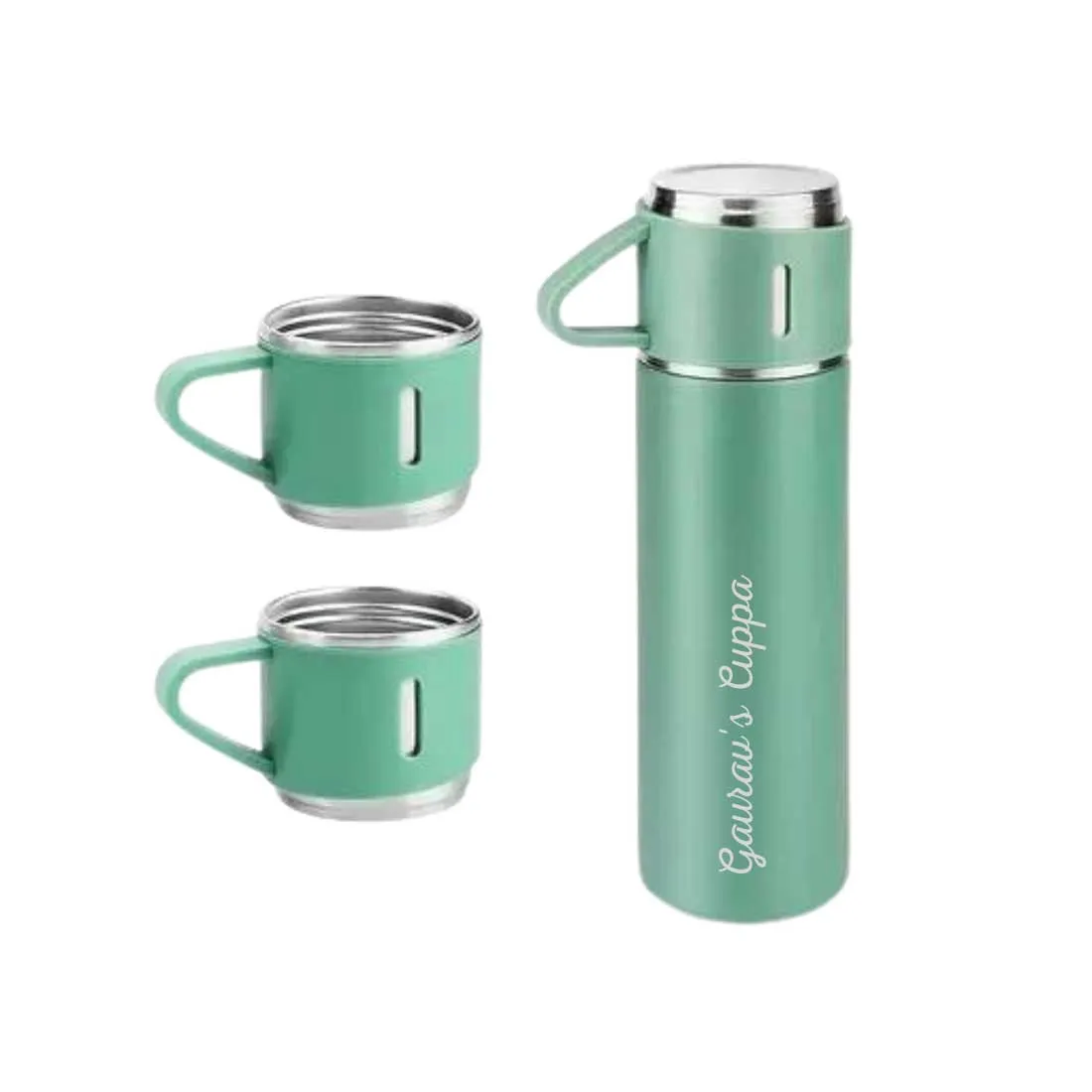 Personalized Thermos Cup Set Travel Coffee Tea Mug Flask Gift Box - Cuppa