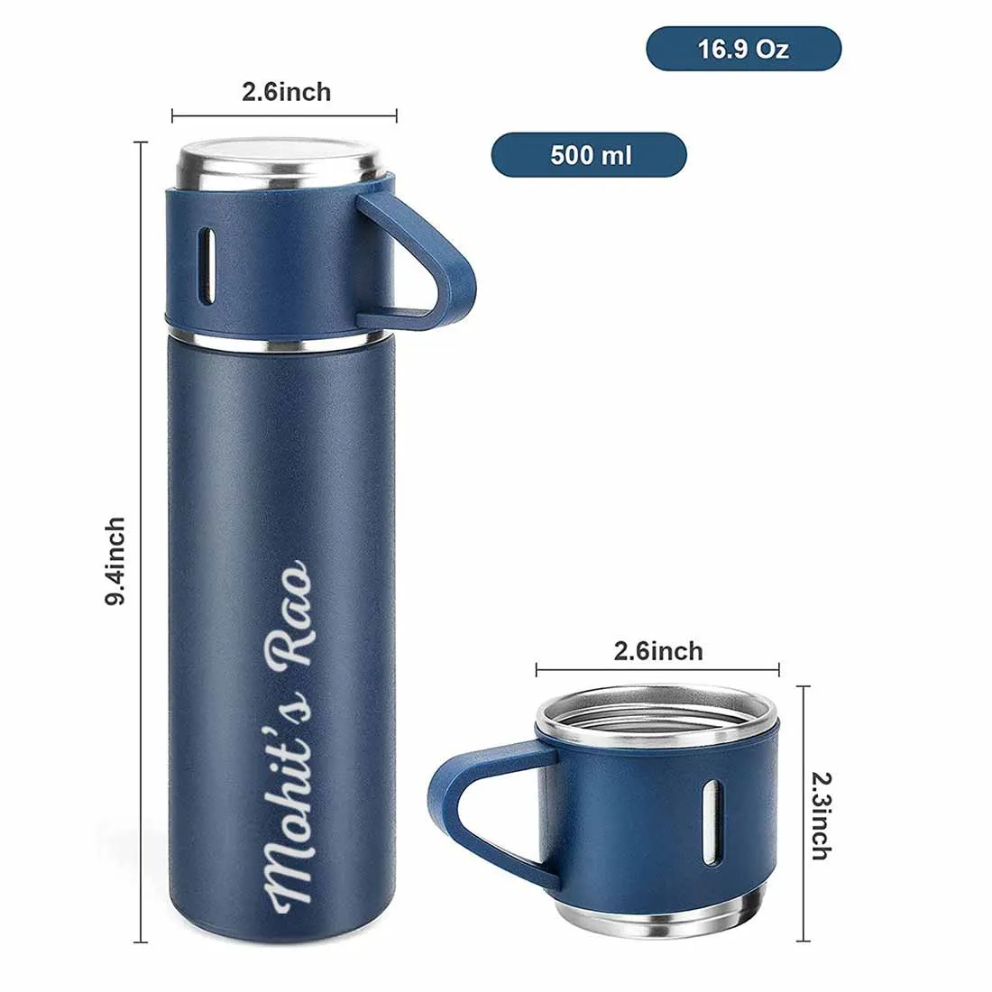 Personalized Thermos Cup Set Travel Coffee Tea Mug Flask Gift Box - Cuppa