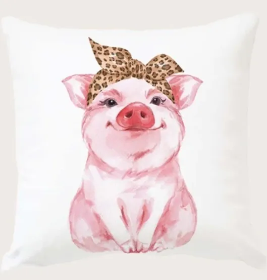 Pig Print Cushion Cover Without Filler