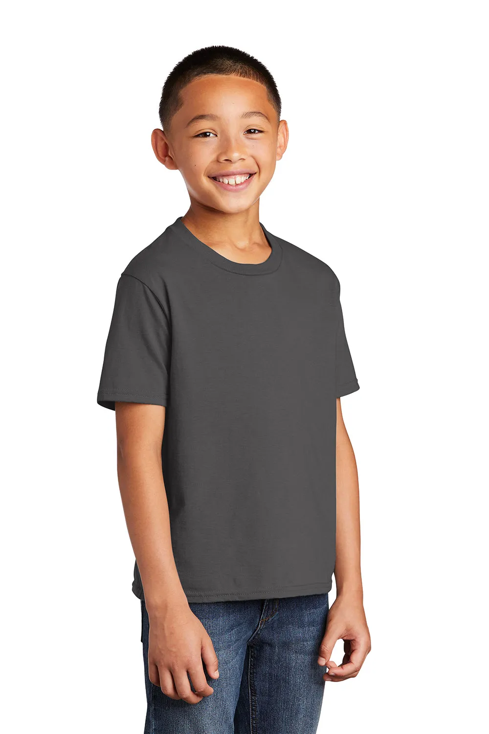 Port & Company Youth Fan Favorite Short Sleeve Crewneck T-Shirt - Charcoal Grey