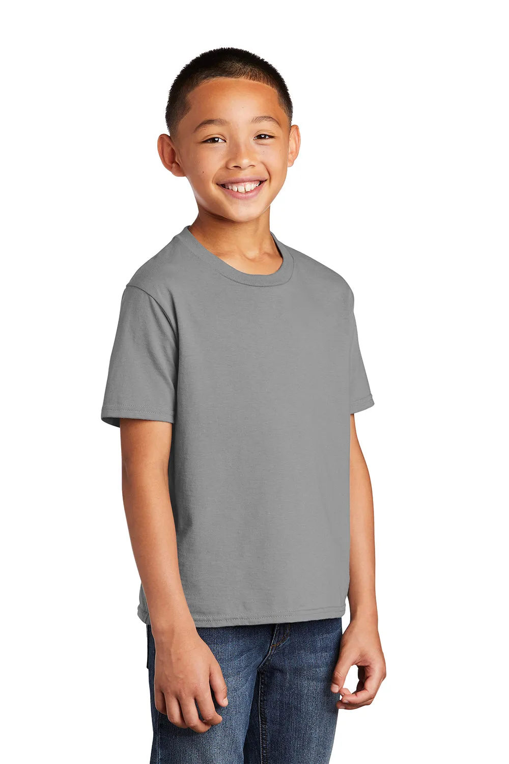 Port & Company Youth Fan Favorite Short Sleeve Crewneck T-Shirt - Medium Grey