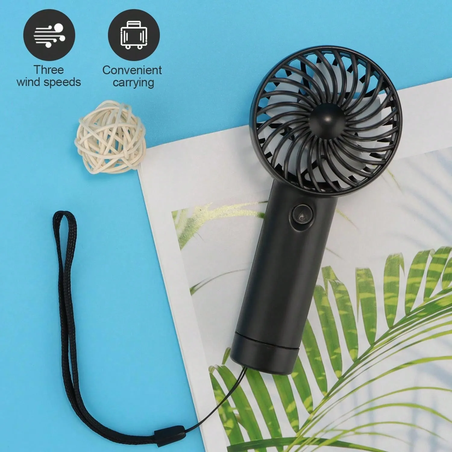 Portable Handheld Fan, 3 Speed Mini USB Fan, 500mAh Rechargeable Battery Fan, Beach Accessories, Small Personal Eyelash Fan For Women Makeup, Office, Outdoor, Summer