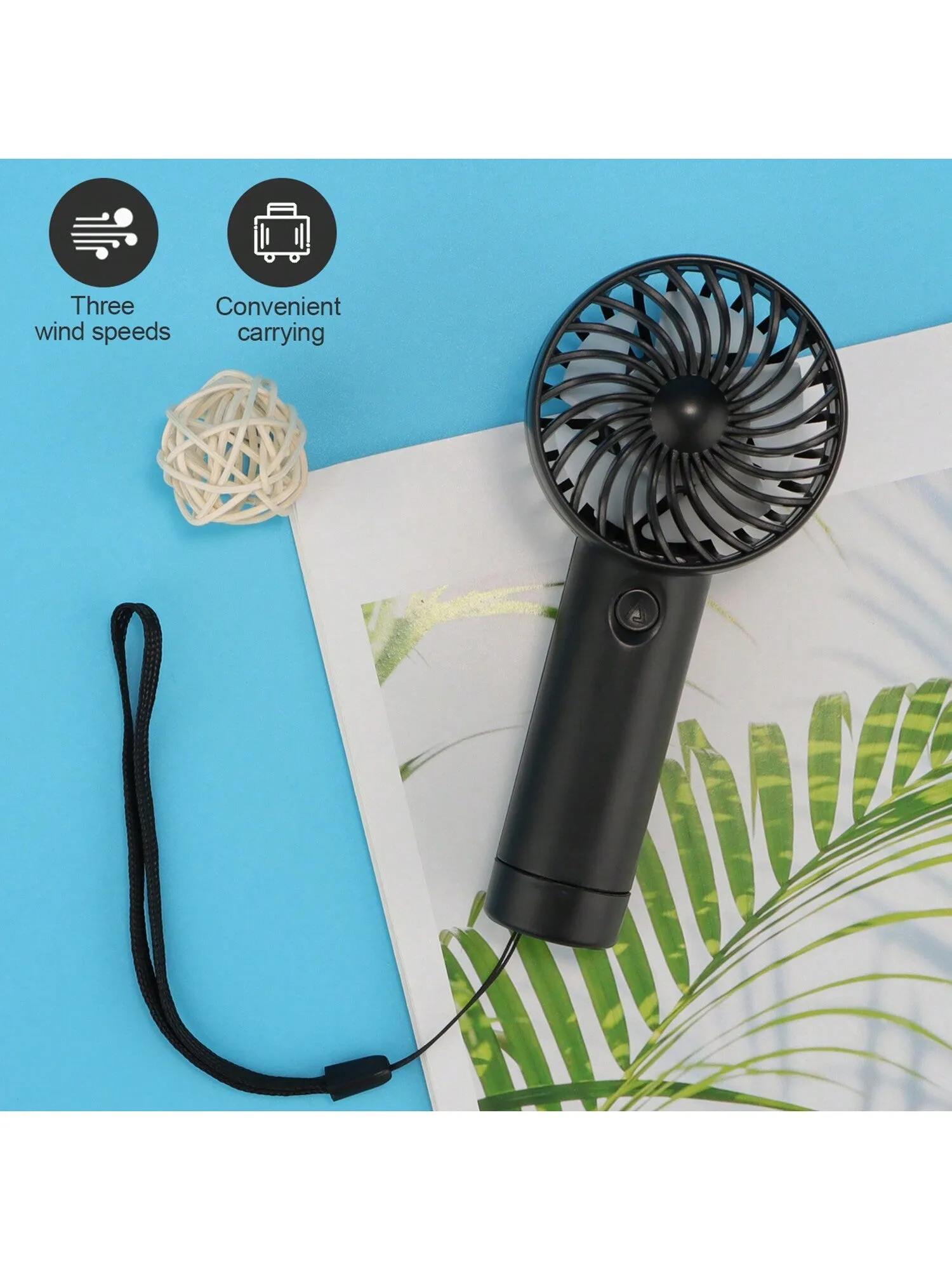 Portable Handheld Fan, 3 Speed Mini USB Fan, 500mAh Rechargeable Battery Fan, Beach Accessories, Small Personal Eyelash Fan For Women Makeup, Office, Outdoor, Summer