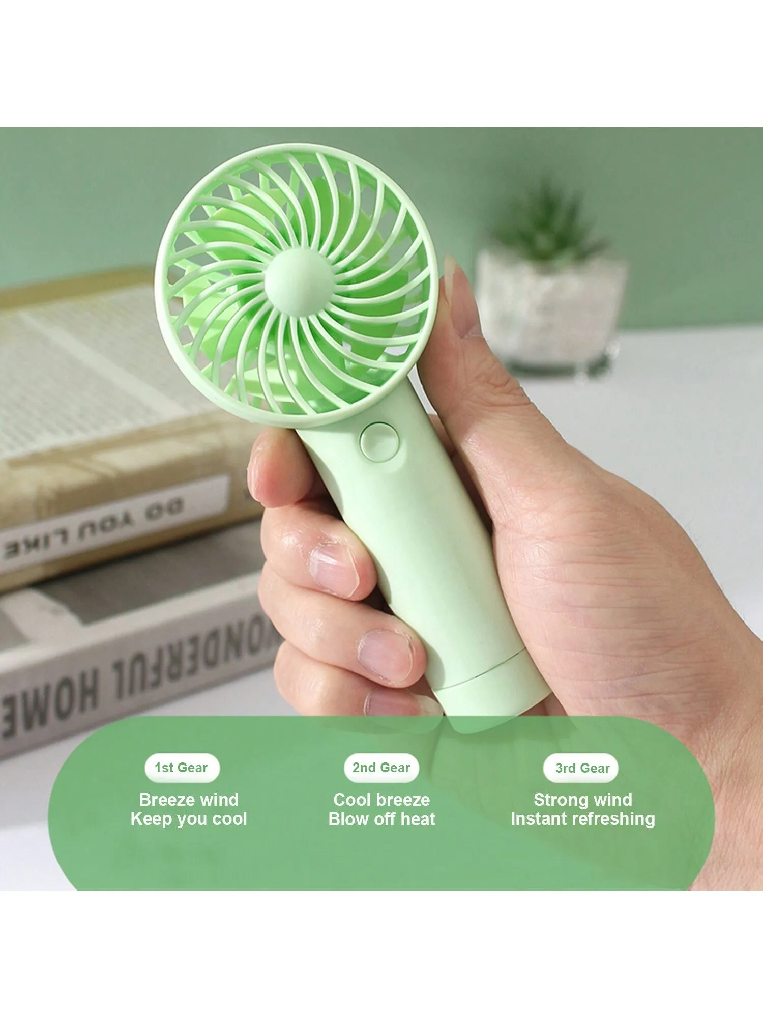 Portable Handheld Fan, 3 Speed Mini USB Fan, 500mAh Rechargeable Battery Fan, Beach Accessories, Small Personal Eyelash Fan For Women Makeup, Office, Outdoor, Summer