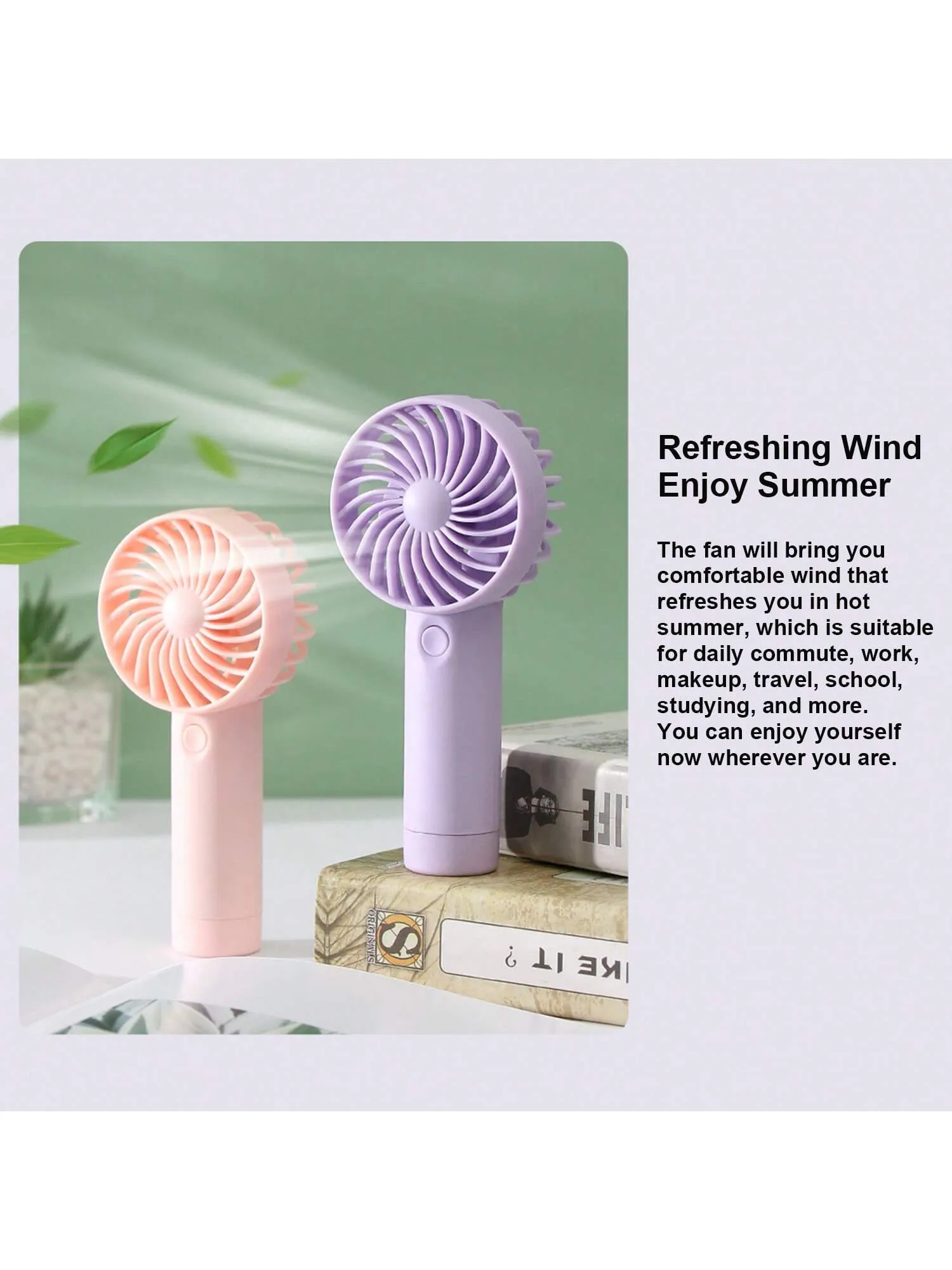 Portable Handheld Fan, 3 Speed Mini USB Fan, 500mAh Rechargeable Battery Fan, Beach Accessories, Small Personal Eyelash Fan For Women Makeup, Office, Outdoor, Summer