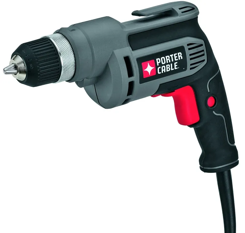 Porter-Cable PC600D Electric Drill, 6.5 A, 3/8 in Chuck, Keyless Chuck, 6 ft L Cord :EA: QUANTITY: 1