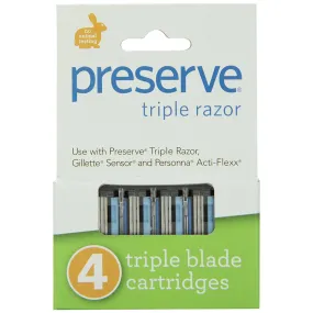 PRESERVE - Triple Razor Replacement Blade - 4 Blades