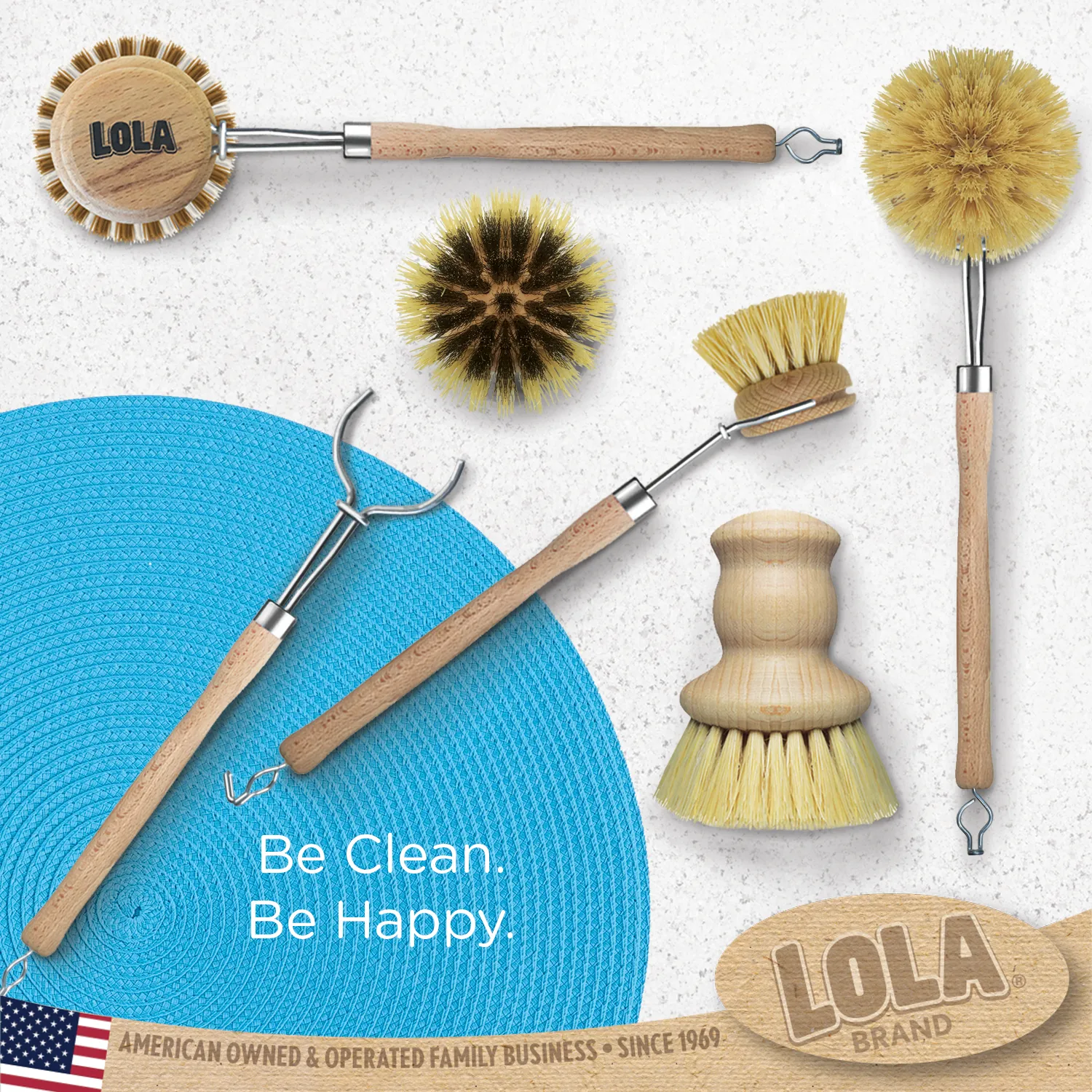 "The Original" Dishwashing & Vegetable Brush, Eco-Friendly Birch Wood