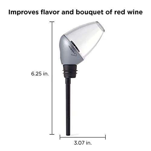 Rabbit Wine Aerator and Pourer, 7-Inch, Silver/Black/Clear