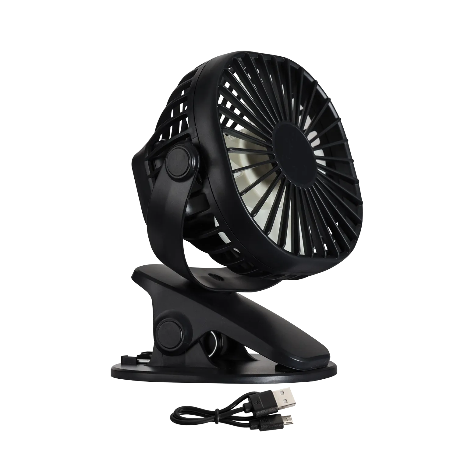 Rechargeable Black Mini Desk/Clip-On Fan