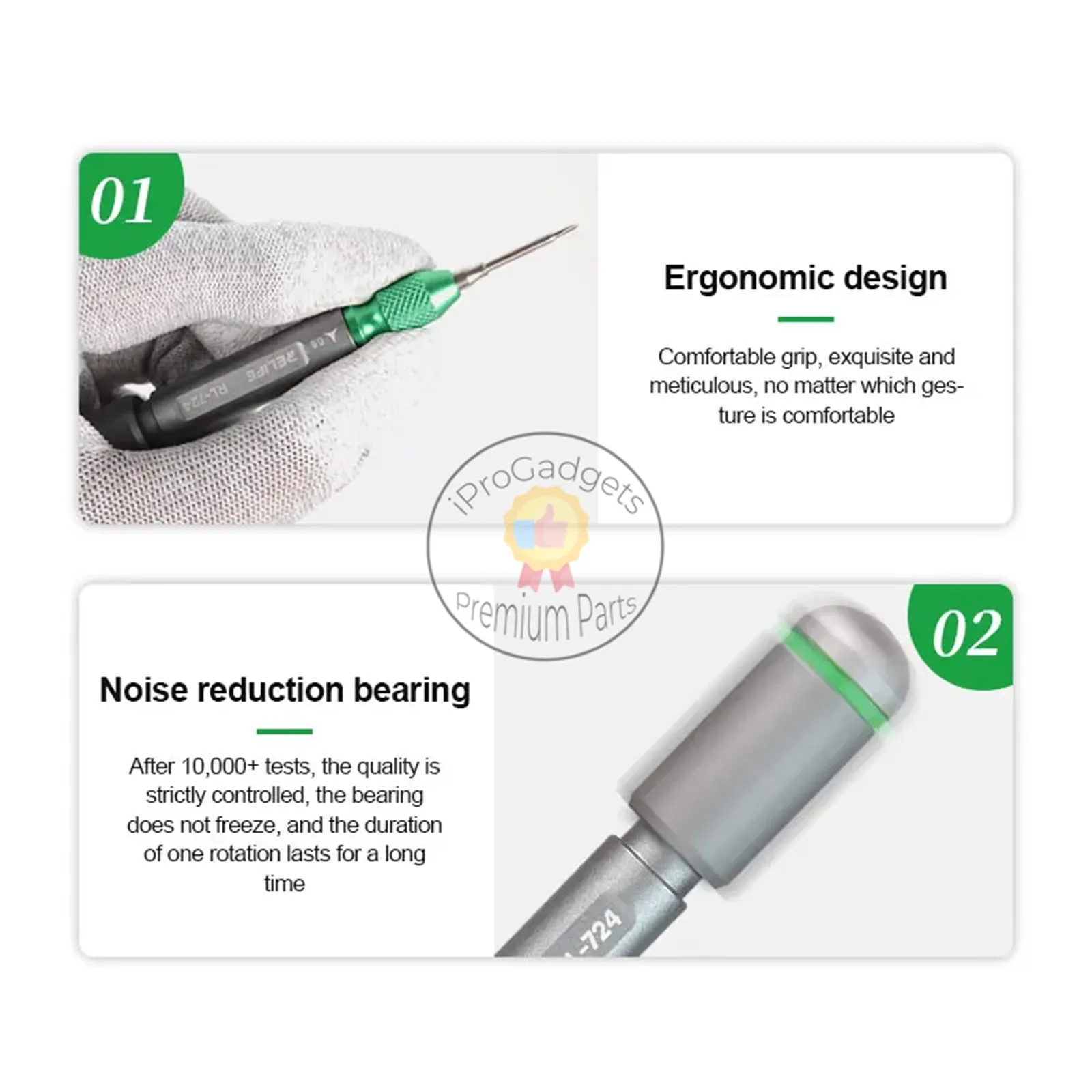 Relife 5in1 RL-724 High Hardness Precision Screwdriver Plum Blossom Cross for iPhone Bottom Internal Disassembly Tools