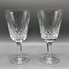 Set of 2 Waterford Lismore Crystal Wine Glasses /b