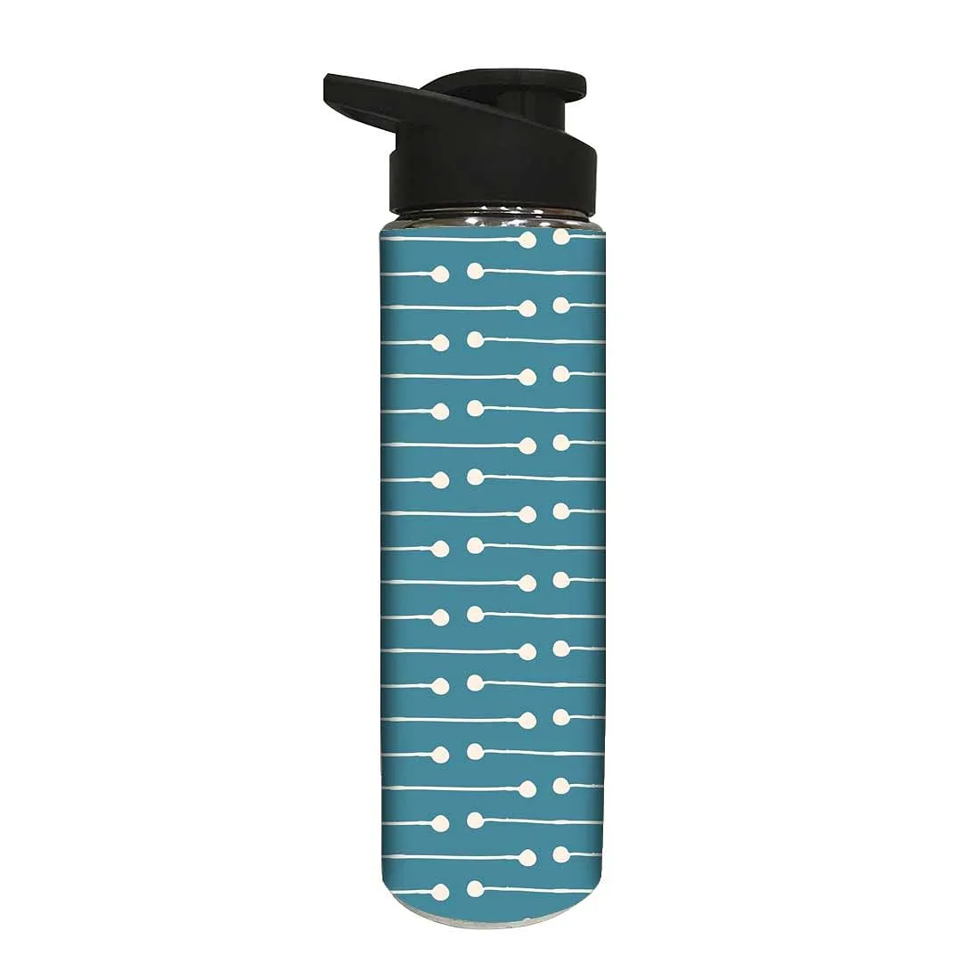 Steel Sipper Water Bottle for Birthday Party Gifts - White Dots Line