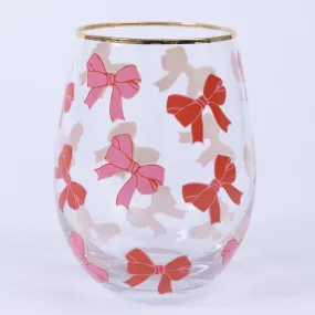 Stemless Wine Glass- Bows