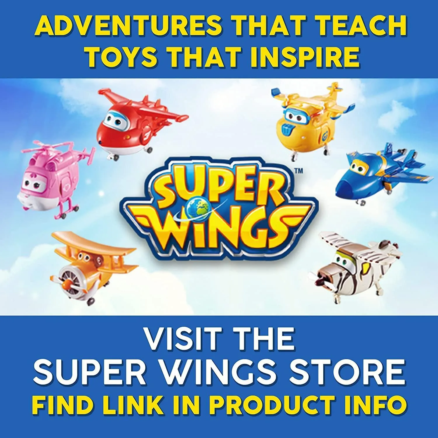 Super Wings 2" Transform-a-Bot 4-Pack, Supercharged Paul, Dizzy, Golden Boy, Mira, Airplane Toys Mini  Figures