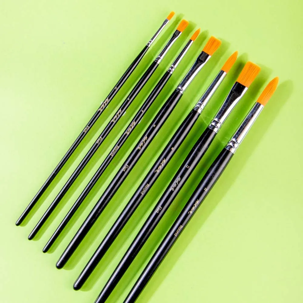 Taklon Brush Set Round and Flat Discovery 7pc