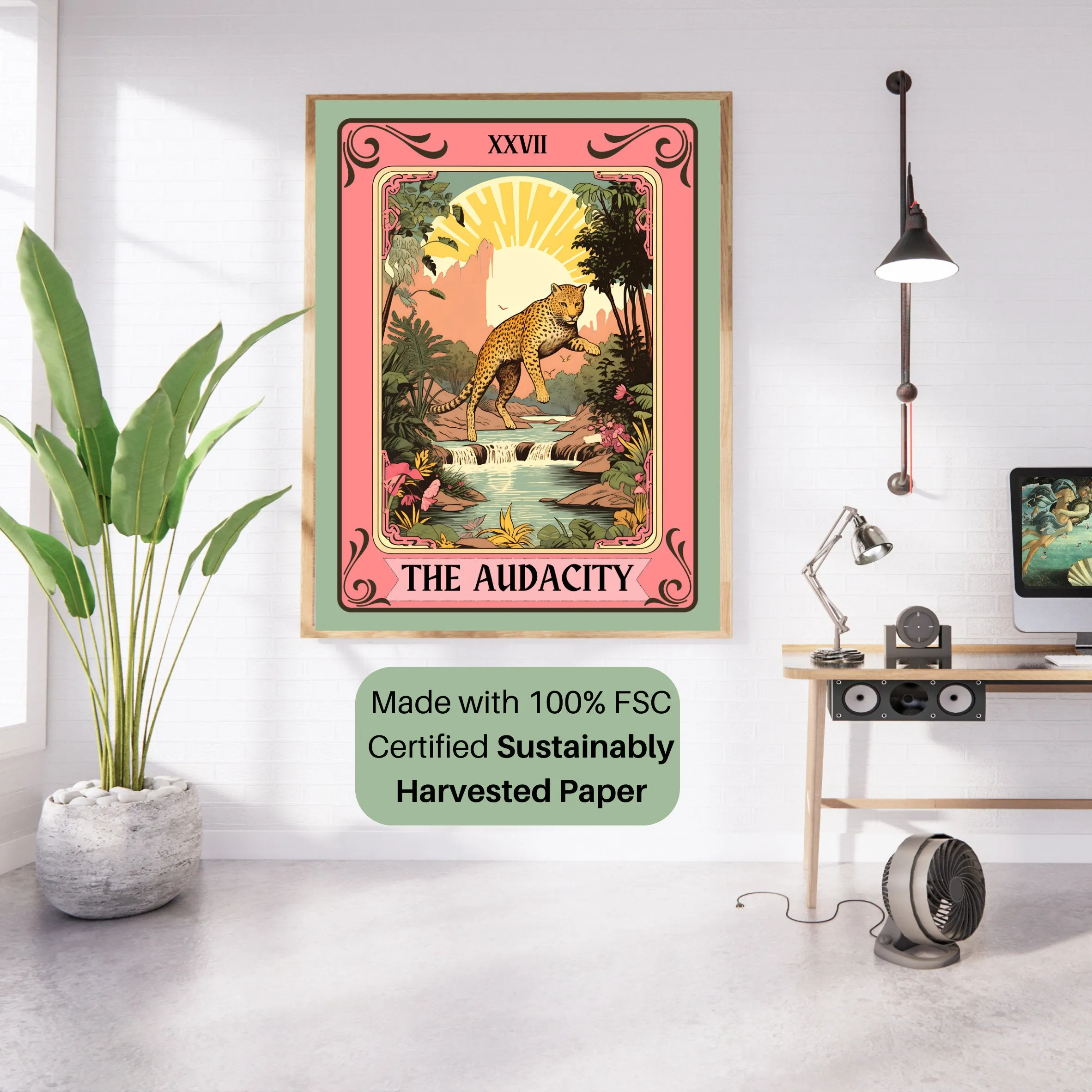 The Audacity Tarot Card - Leopard Wall Art Boho - Cheetah Wall Art - The Audacity Print - The Audacity Poster - Tarot Wall Art -