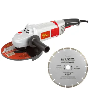 TORK CRAFT ANGLE GRINDER 230MM TCAG0230 C/W DB3 SEG DIAMOND BLADE TORKIT230C