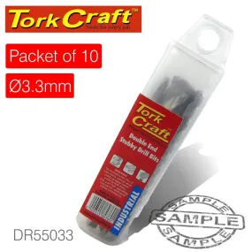 TORK CRAFT DOUBLE END STUBBY HSS 3.3MM PACKET OF 10 DR55033