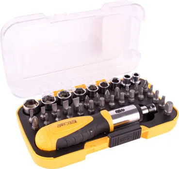 Tork Craft Screwdriver Ratchet Bit Set 37Pc